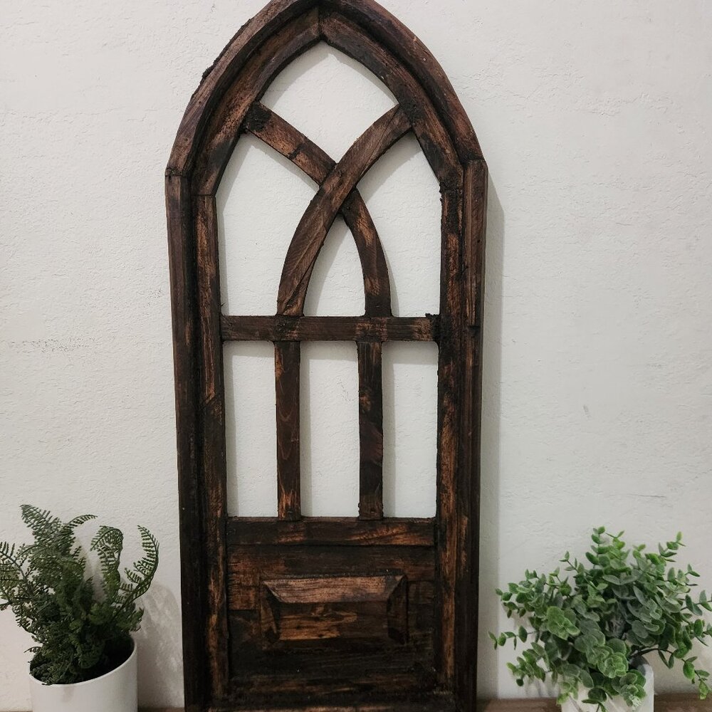 29" H, Remito Farmhouse Arch Wood Rustic Shabby Chic Primitive